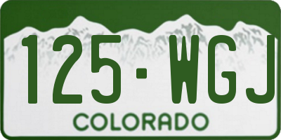 CO license plate 125WGJ