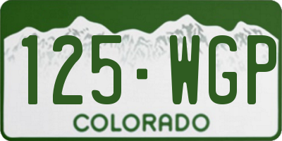 CO license plate 125WGP