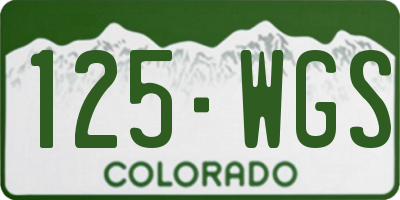 CO license plate 125WGS