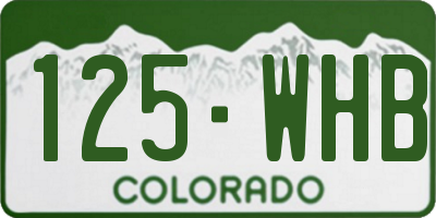 CO license plate 125WHB