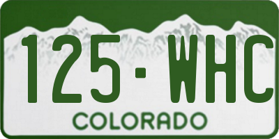 CO license plate 125WHC