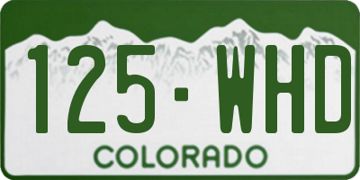 CO license plate 125WHD