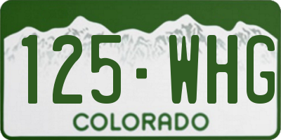 CO license plate 125WHG