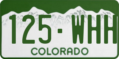 CO license plate 125WHH