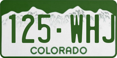 CO license plate 125WHJ