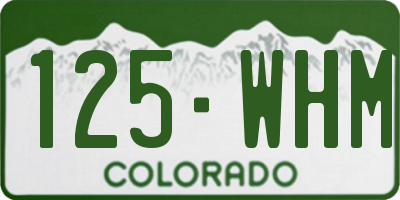 CO license plate 125WHM
