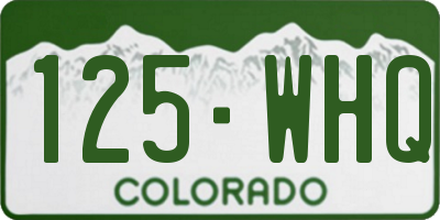 CO license plate 125WHQ