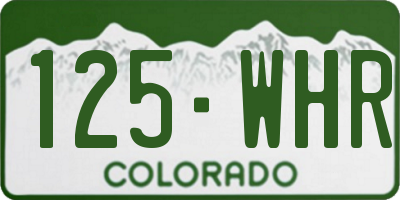 CO license plate 125WHR