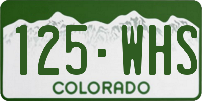 CO license plate 125WHS