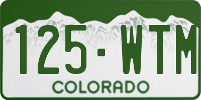 CO license plate 125WTM