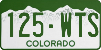 CO license plate 125WTS