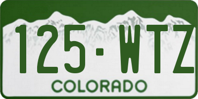CO license plate 125WTZ