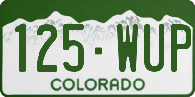 CO license plate 125WUP