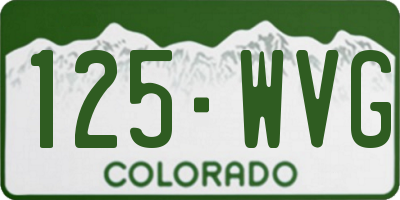 CO license plate 125WVG