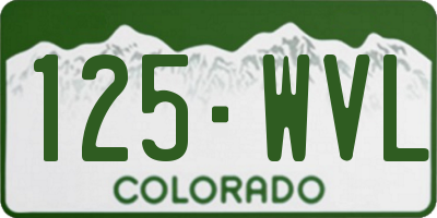 CO license plate 125WVL