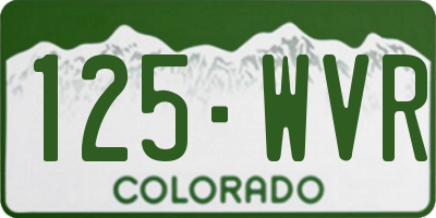 CO license plate 125WVR