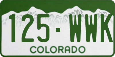 CO license plate 125WWK