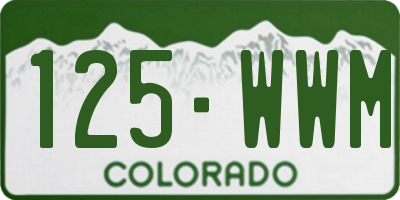 CO license plate 125WWM