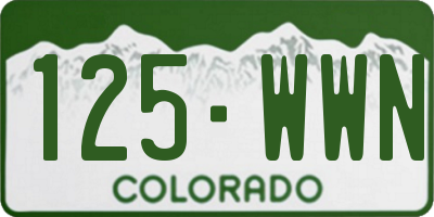 CO license plate 125WWN