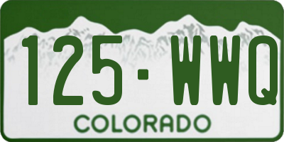 CO license plate 125WWQ