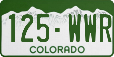 CO license plate 125WWR