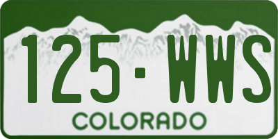 CO license plate 125WWS