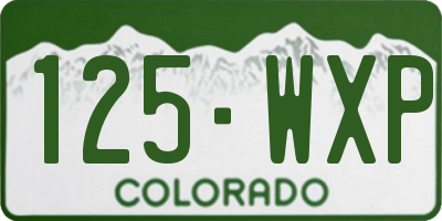 CO license plate 125WXP