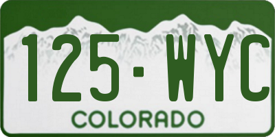 CO license plate 125WYC