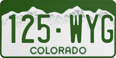 CO license plate 125WYG