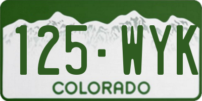 CO license plate 125WYK
