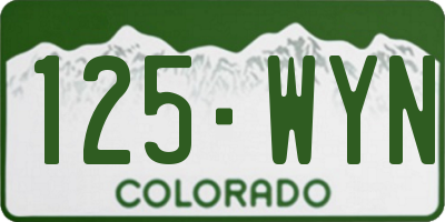 CO license plate 125WYN