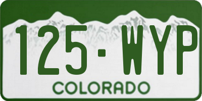 CO license plate 125WYP