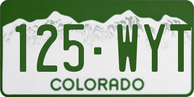 CO license plate 125WYT