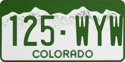 CO license plate 125WYW