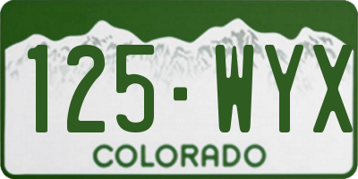 CO license plate 125WYX