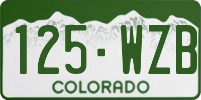 CO license plate 125WZB