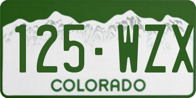 CO license plate 125WZX
