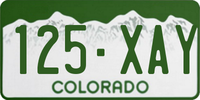 CO license plate 125XAY