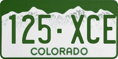 CO license plate 125XCE