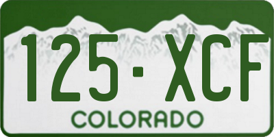 CO license plate 125XCF