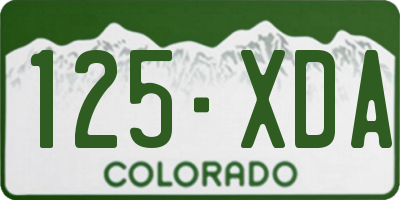 CO license plate 125XDA