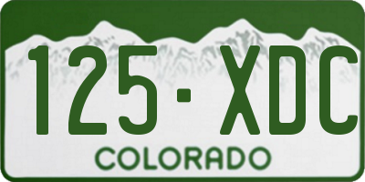 CO license plate 125XDC