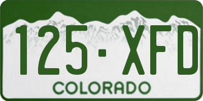 CO license plate 125XFD