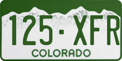 CO license plate 125XFR