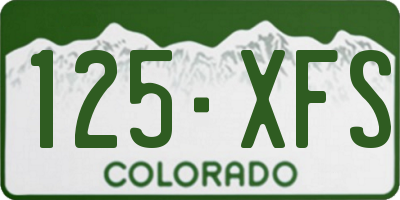 CO license plate 125XFS