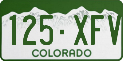 CO license plate 125XFV