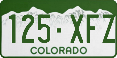 CO license plate 125XFZ