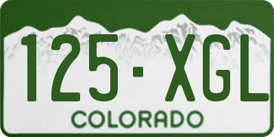 CO license plate 125XGL