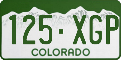 CO license plate 125XGP
