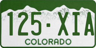 CO license plate 125XIA